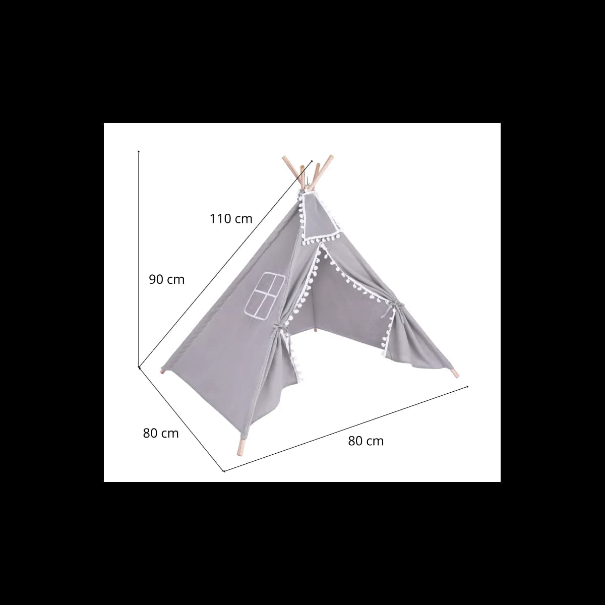 Cort pentru copii TIPI 80x80cm